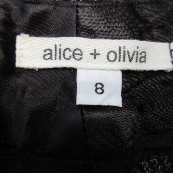 Alice Olivia Women's Wide Leg Trouser Pants 8 Black Houndstooth Vtg Wool 312 - Picture 3 of 14